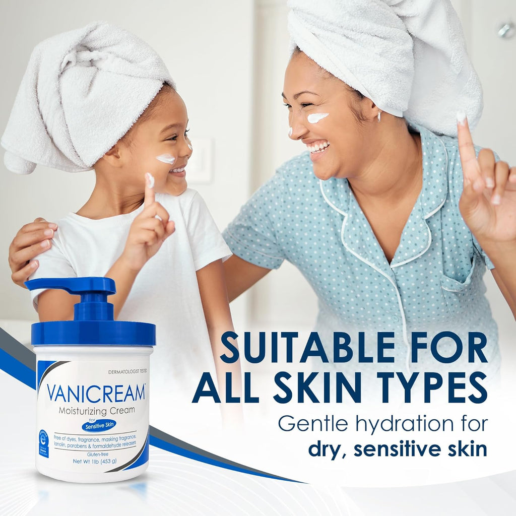 Vanicream Moisturizing Skin Cream with Pump Dispenser - 16 Fl Oz (1 Lb) - Moisturizer Formulated without Common Irritants for Those with Sensitive Skin