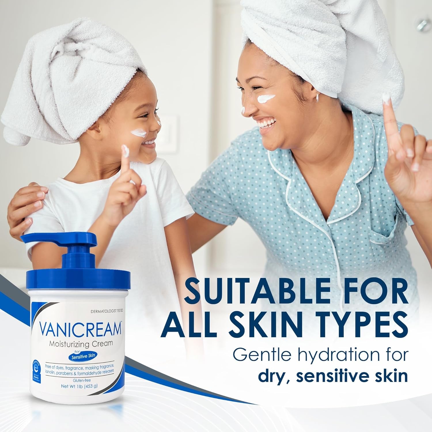 Vanicream Moisturizing Skin Cream with Pump Dispenser - 16 Fl Oz (1 Lb) - Moisturizer Formulated without Common Irritants for Those with Sensitive Skin