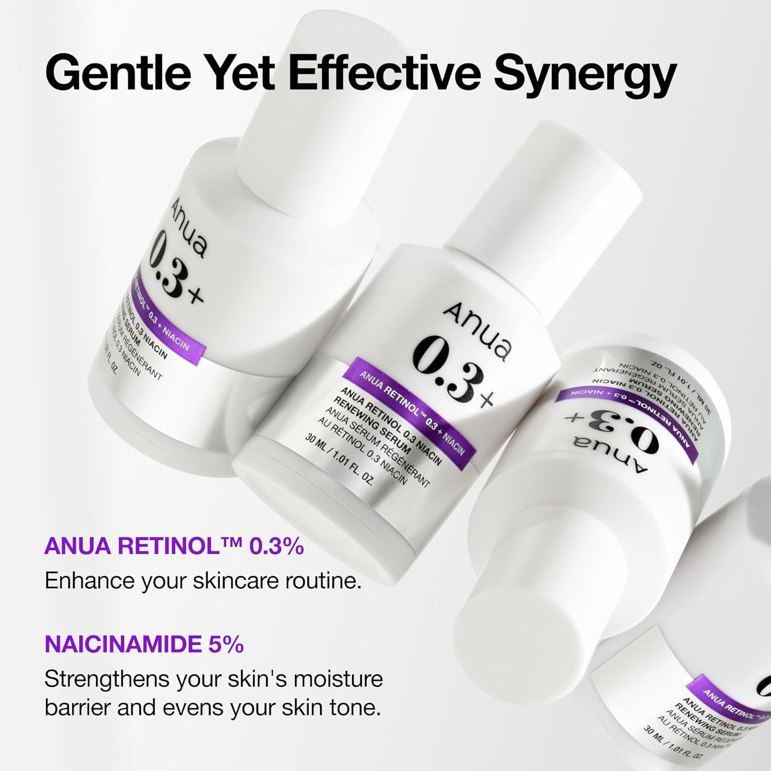 Anua Retinol Serum for Anti-Aging, Textured Skin | 0.3% Retinol, 5% Niacinamide, 20+Soothing Ingredients Gentle for Beginner (30Ml /1.01 Fl.Oz.)