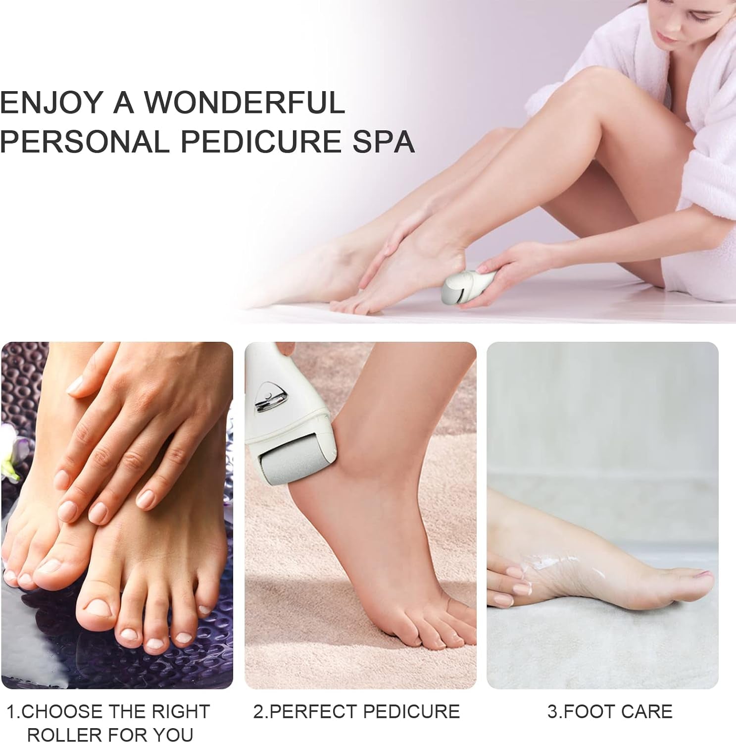 Electric Feet Callus Removers Rechargeable,Portable Electronic Foot File Pedicure Tools, Electric Callus Remover Kit,Professional Pedi Feet Care Perfect for Dead,Hard Cracked Dry Skin