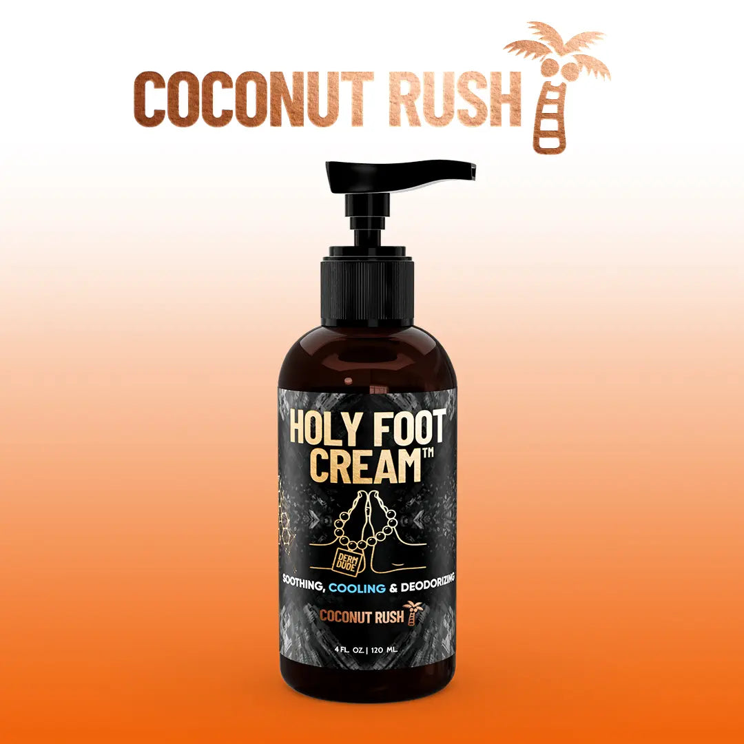 Derm Dude Holy Foot Cream - Moisturizer for Sweaty Smelly & Cracked Heels with Deodorizing Power - Strawberry Lollipop Scent - Hydrating & Antifungal - 100G
