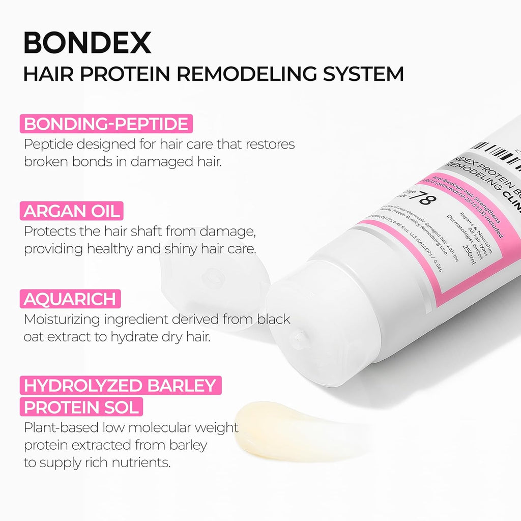 Dr.Melaxin Bondex Protein Bonding Remodeling Shampoo with Argan Oil | Strengthening Keratin & Peptides Bonder | Repair Hair | 13.52 Fl.Oz.