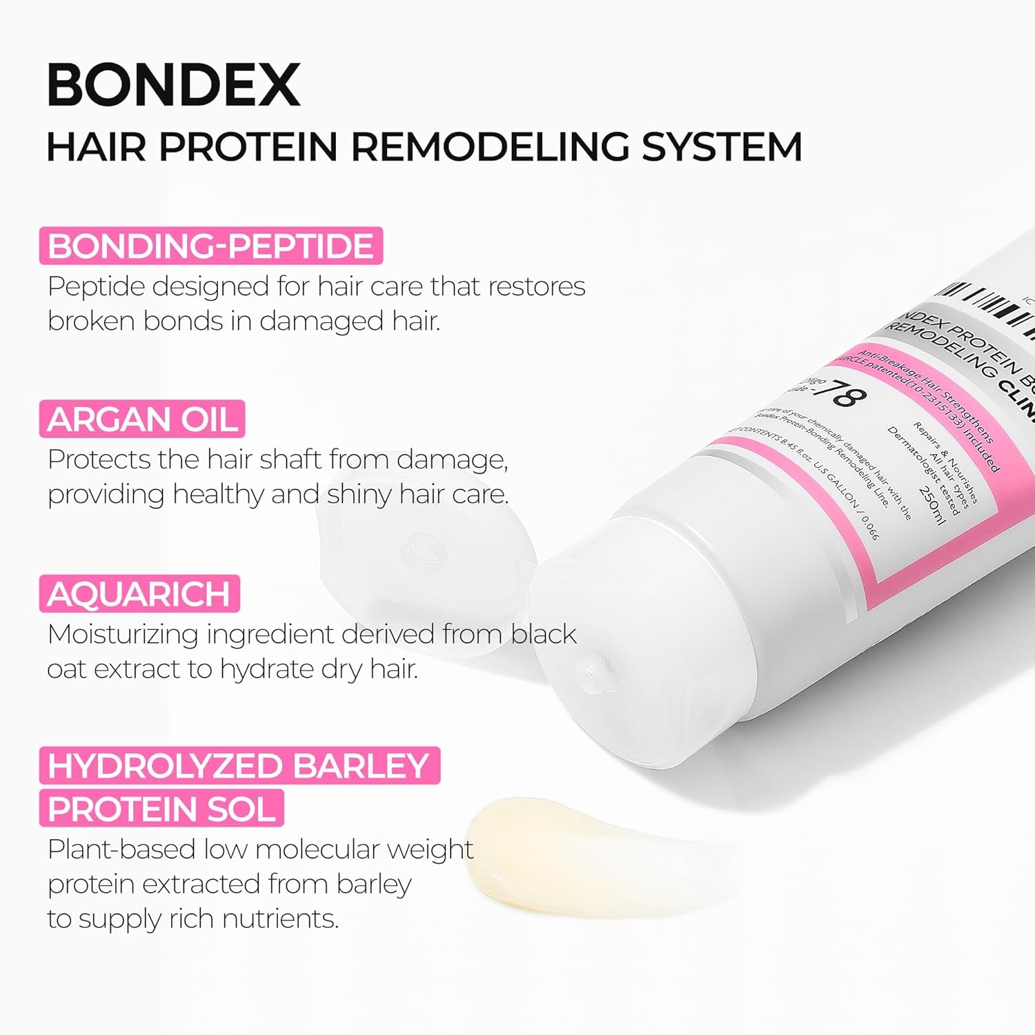 Dr.Melaxin Bondex Protein Bonding Remodeling Shampoo with Argan Oil | Strengthening Keratin & Peptides Bonder | Repair Hair | 13.52 Fl.Oz.