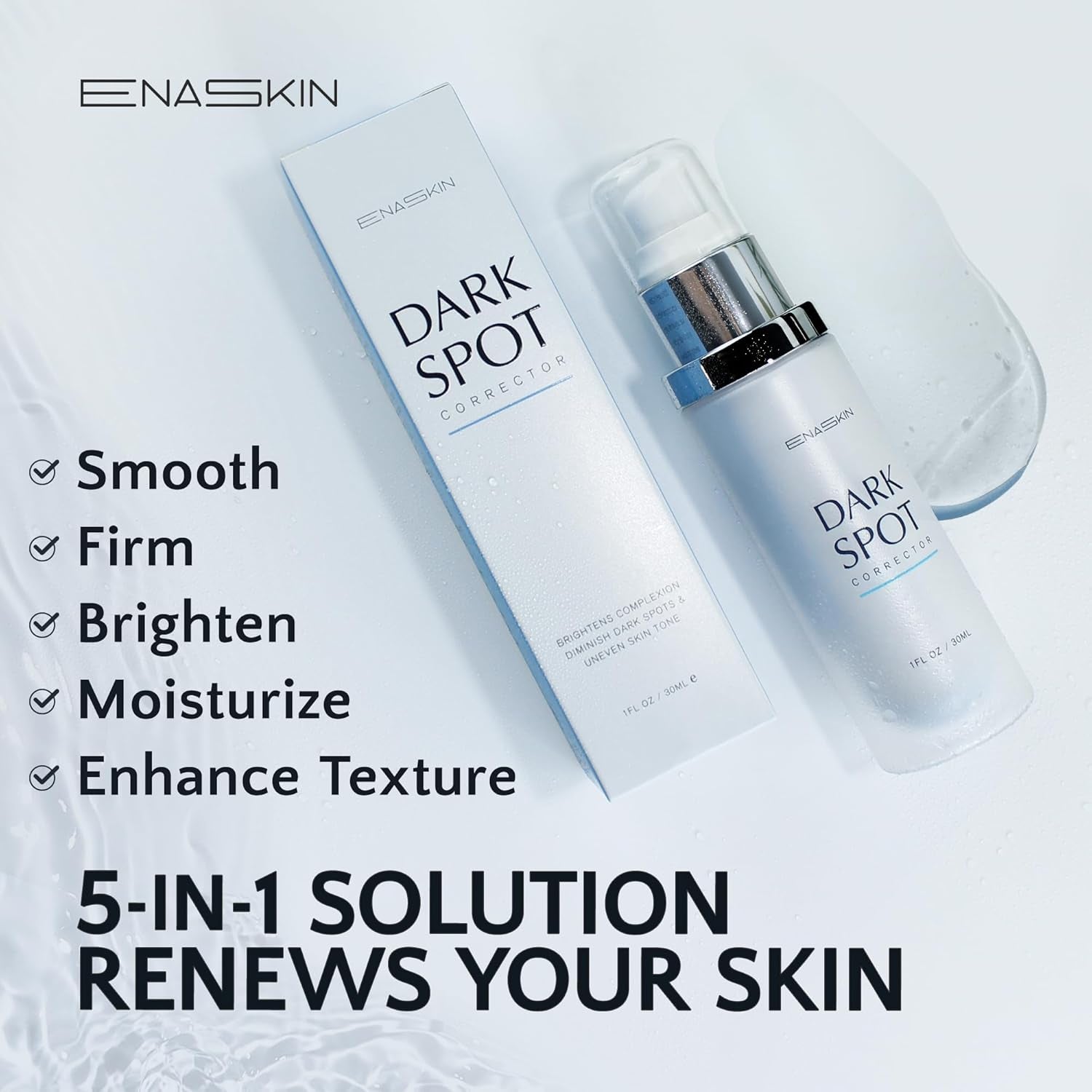 Enaskin Dark Spot Remover Face & Body Serum: Age Spot Sun Spot Freckles Melasma Brown Spot - Advanced Formula with Niacinamide for Women and Men (1.0 Fl Oz)