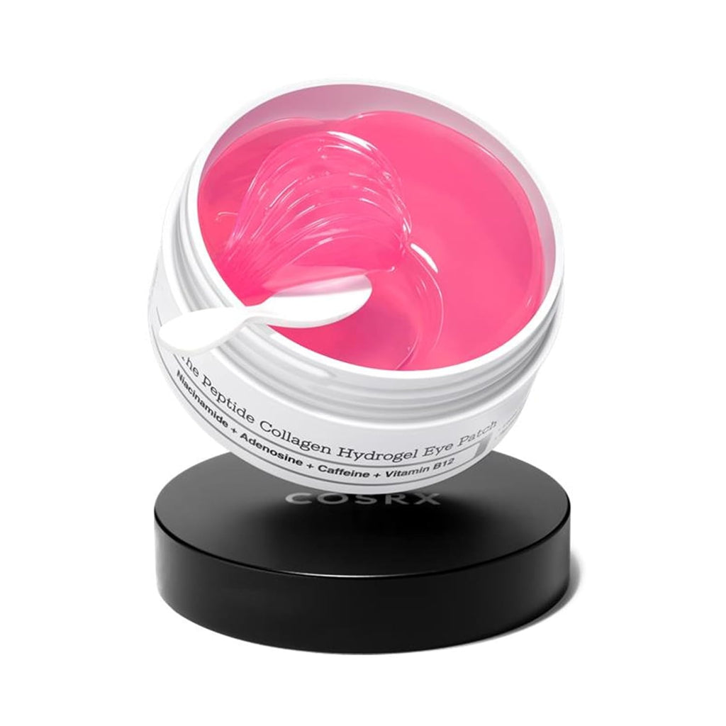 COSRX Pink Peptides Collagen Hydrogel Eye Patch for Puffy Eyes, Dark Circles & Fine Lines, Cooling under Eye Patches (60), Korean Skin Care