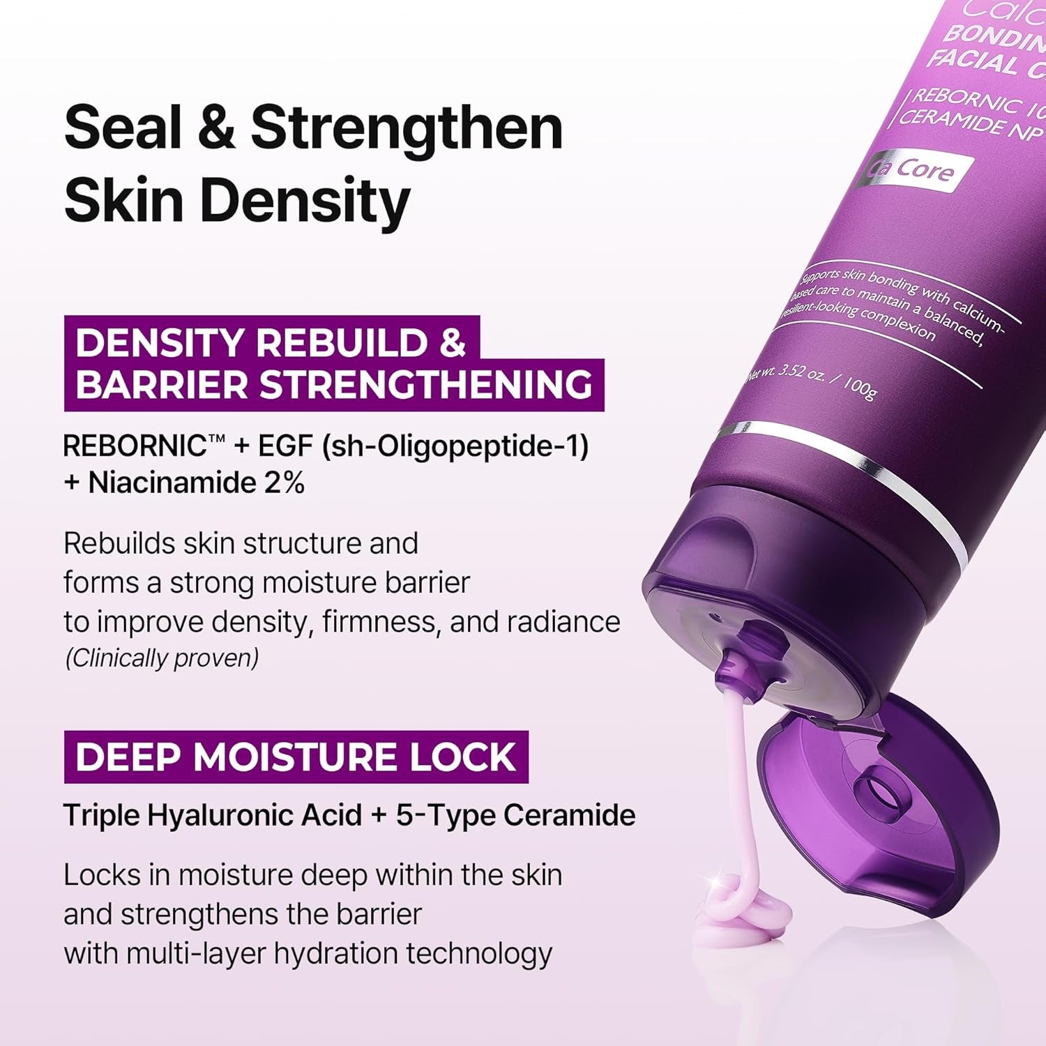 Dr.Melaxin Calcium Bonding Facial Cream with REBORNIC 10,000Ppm & EGF, Anti-Aging Face Moisturizer for Skin Density, Ceramide & Hyaluronic Acid for Elasticity, 3.38 Fl.Oz