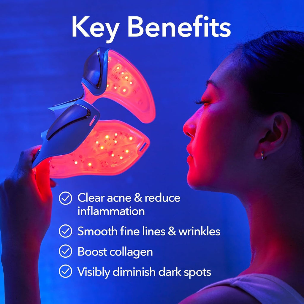 Dr. Dennis Gross Drx Spectralite Faceware Pro – LED Face Mask for Skin Rejuvenation with Dual Red & Blue Light Therapy, FSA HSA Eligible