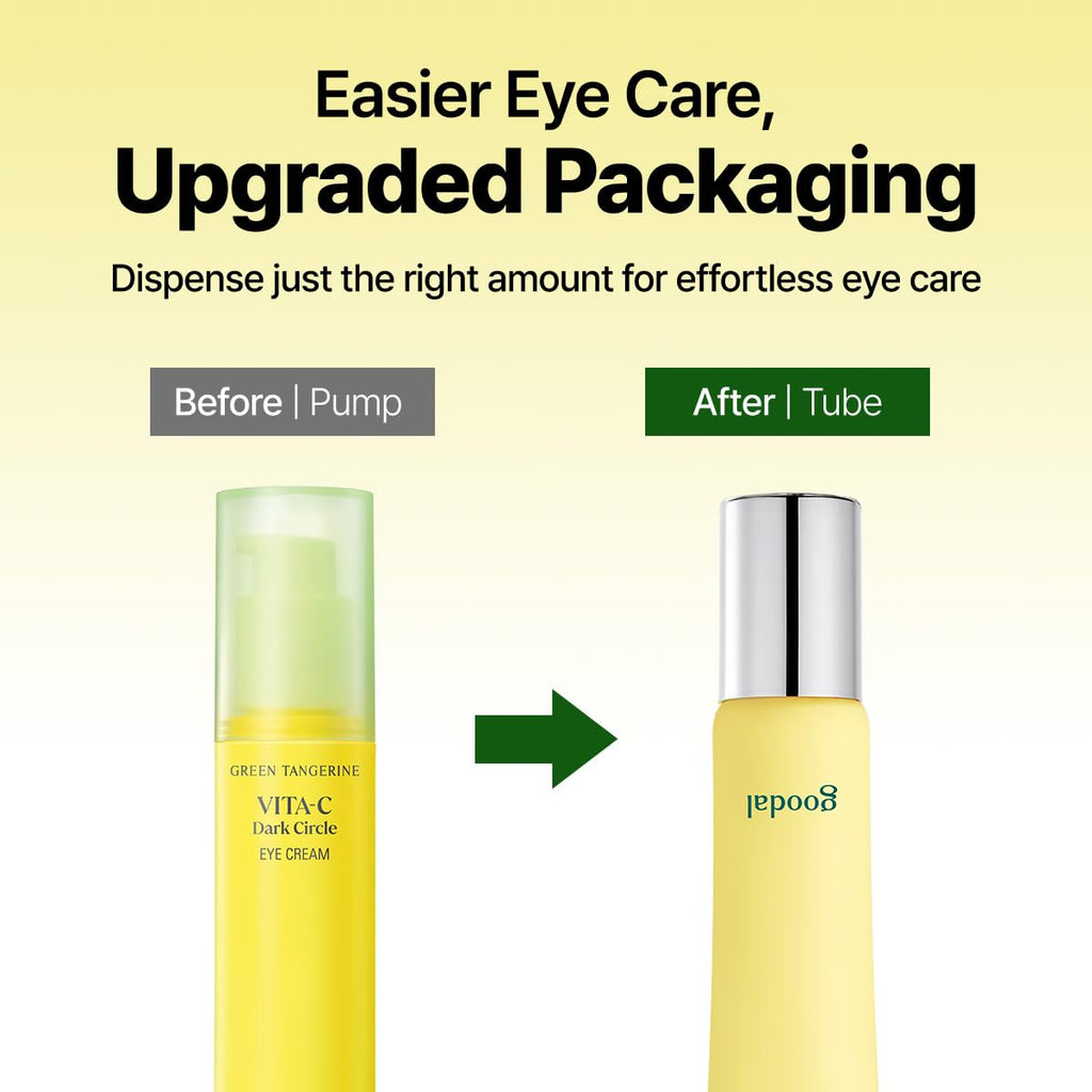 GOODAL Green Tangerine Vitamin C Dark Circle Eye Cream | Intensive Dark Circle Relief and Elasticity Treatment, Gentle, Non-Irritating, Anti-Aging and Anti-Wrinkle Care 30Ml