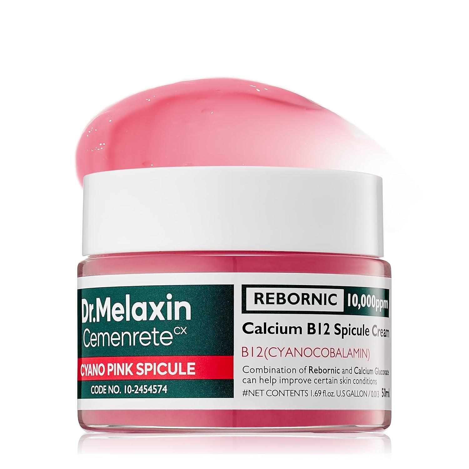Dr.Melaxin Cyano Pink Spicule Cream with Calcium & Vitamin B12, Spicule Treatment for Dark Circles & Fine Lines, Niacinamide for Hydrating & Firming, 1.69 Fl.Oz