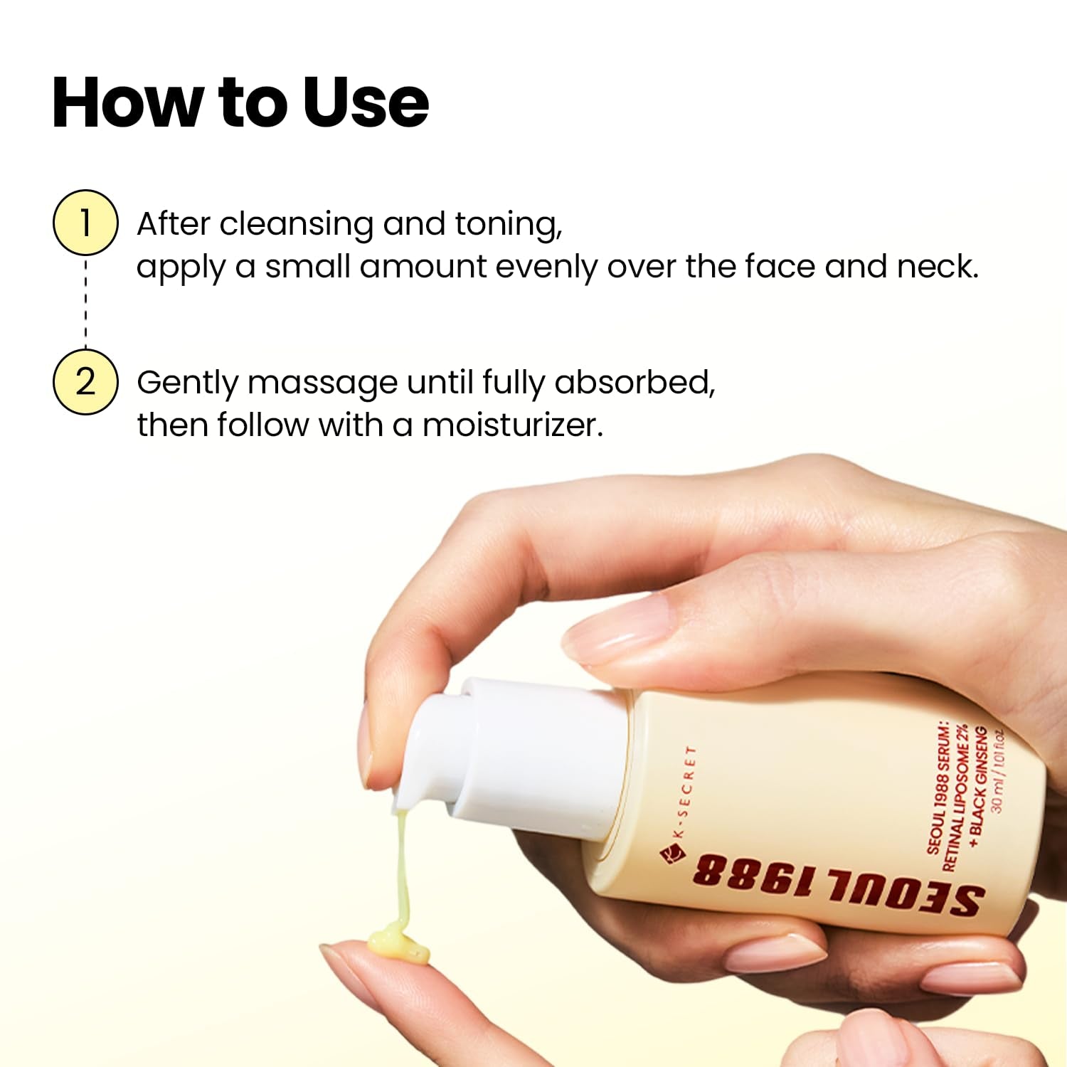 K-SECRET SEOUL 1988 Retinal Serum – Formulated with Advanced Retinal Liposome 2% and 58% Black Ginseng Extract | Fine Lines and Skin Texture Care Serum | Korean Skincare, 30Ml / 1.01 Fl Oz
