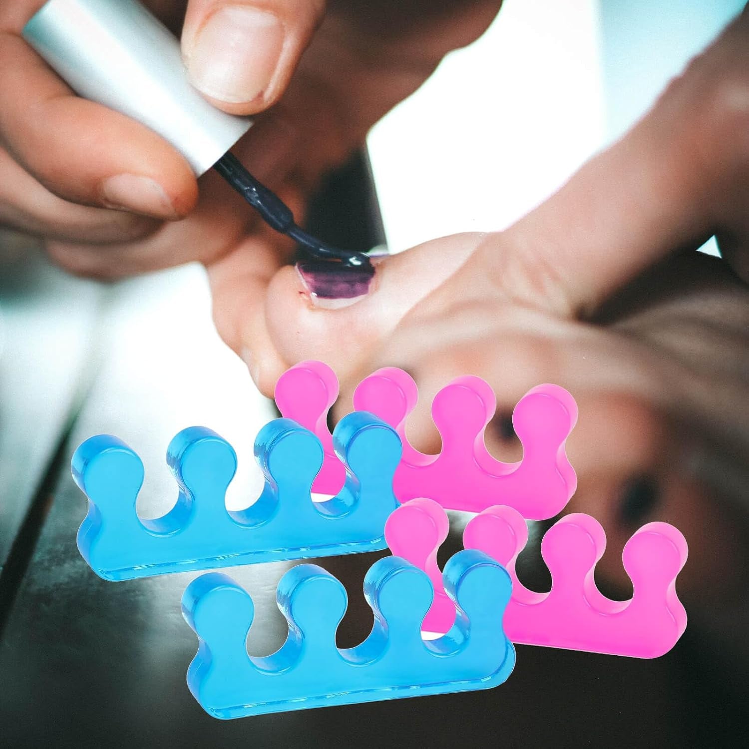 SUNFATT Toe Separators for Pedicure,Toe Separators for Women,Pedicure Toe Spacers for Separating Toenails or Nails,Easy Finger and Toenail Polish Grooming,Soft Gel Toe Spacers Pedicure Kit.