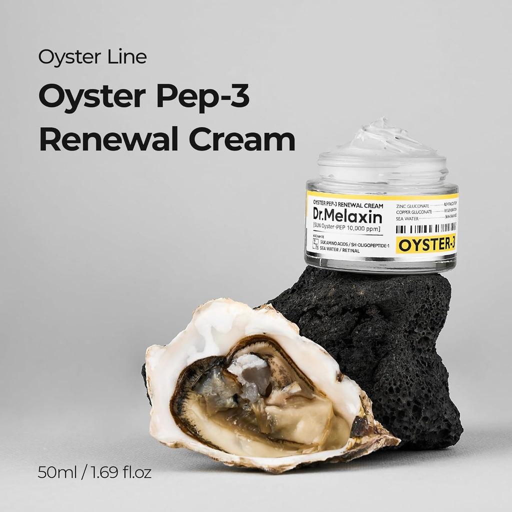 Dr.Melaxin Oyster Pep3 Renewal Cream | Daily Anti-Aging Face Moisturizer, Skin Elasticity & Reduce Wrinkle, 50Ml,1.69 Fl Oz.