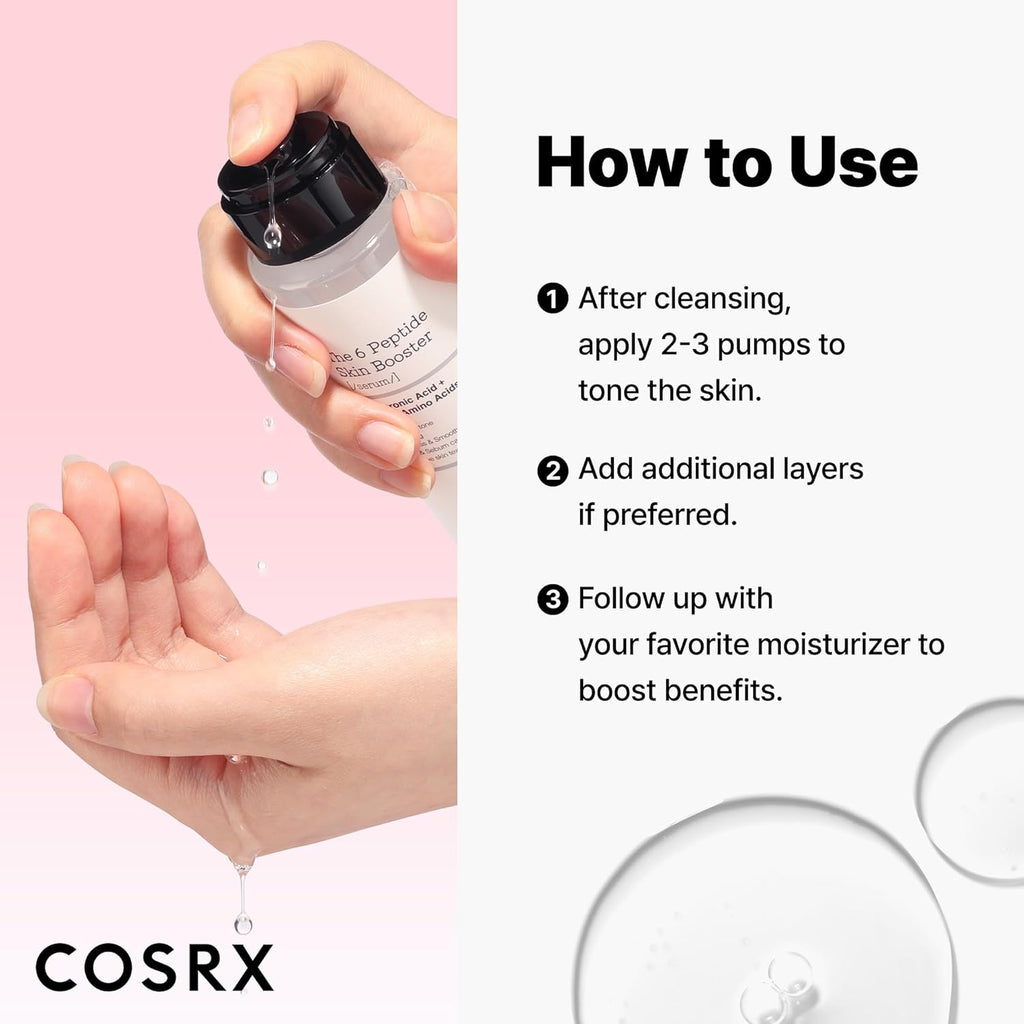 COSRX 6X Peptide Collagen Skin Booster Toner Serum for Dull & Uneven Skin, Preps Skin with Copper Peptides, Ghk-Cu, Skin Renewal Boosting Facial Essence, Korean Skin Care, 5.07 Oz, Mothers Day Gifts