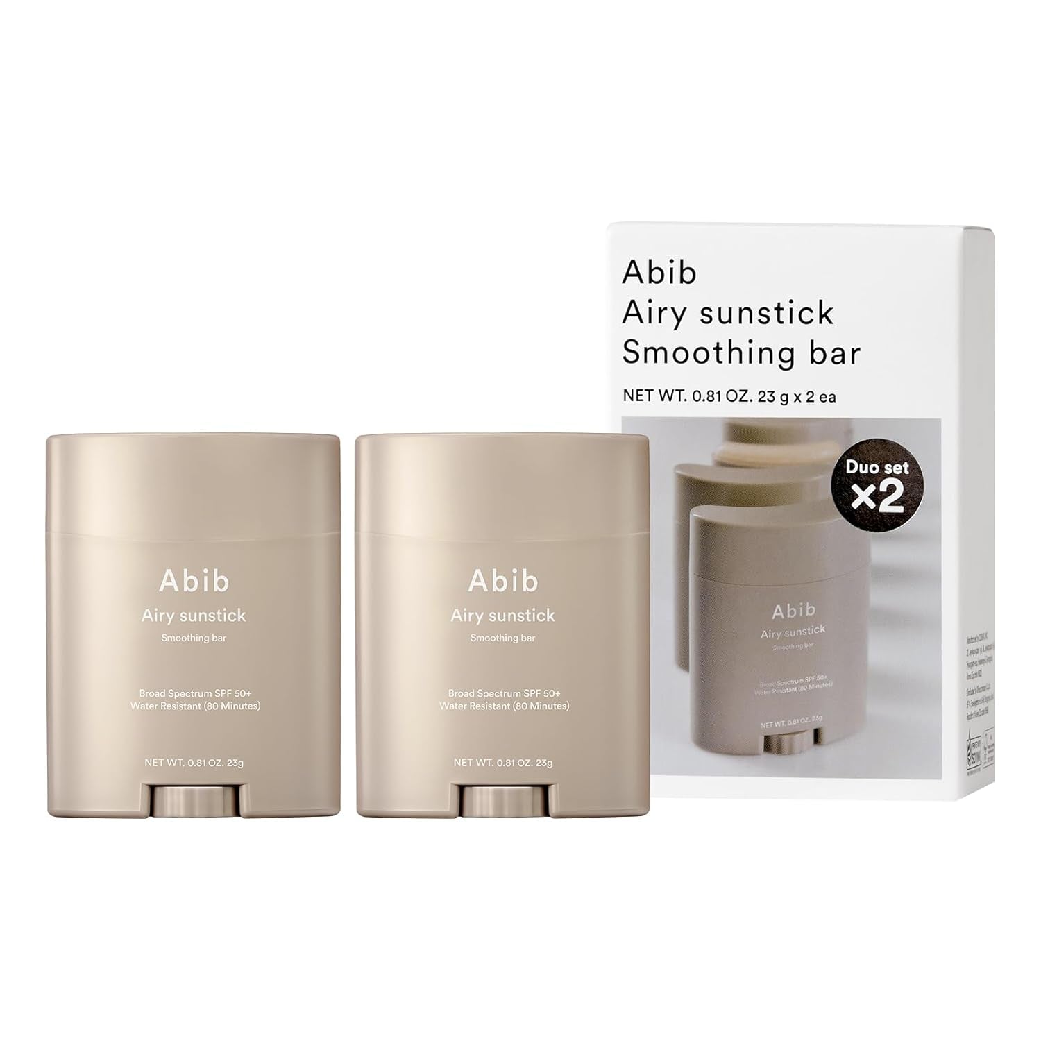 Abib Airy Sunstick Protection Bar SPF50+ Broad Spectrum, Semi-Matte Sunscreen Stick for Oily & Combination Skin, No White Cast, Water-Resistant, Korean Sunscreen, 0.81 Oz / 23 G